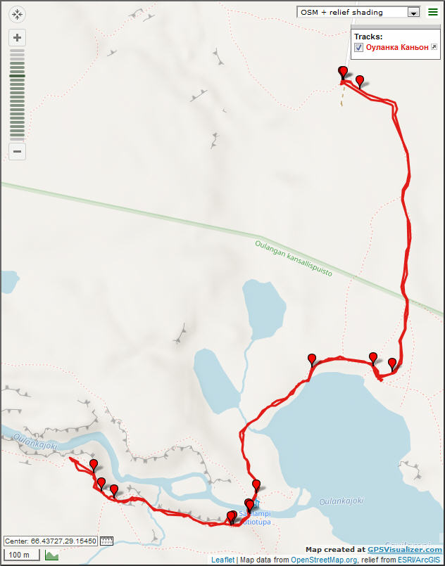 Трек озеро Савилампи - Каньон Оуланка