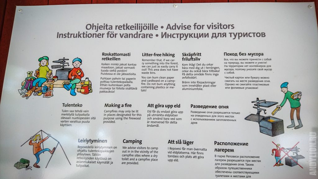 Инструкции для туристов в парке Реповеси