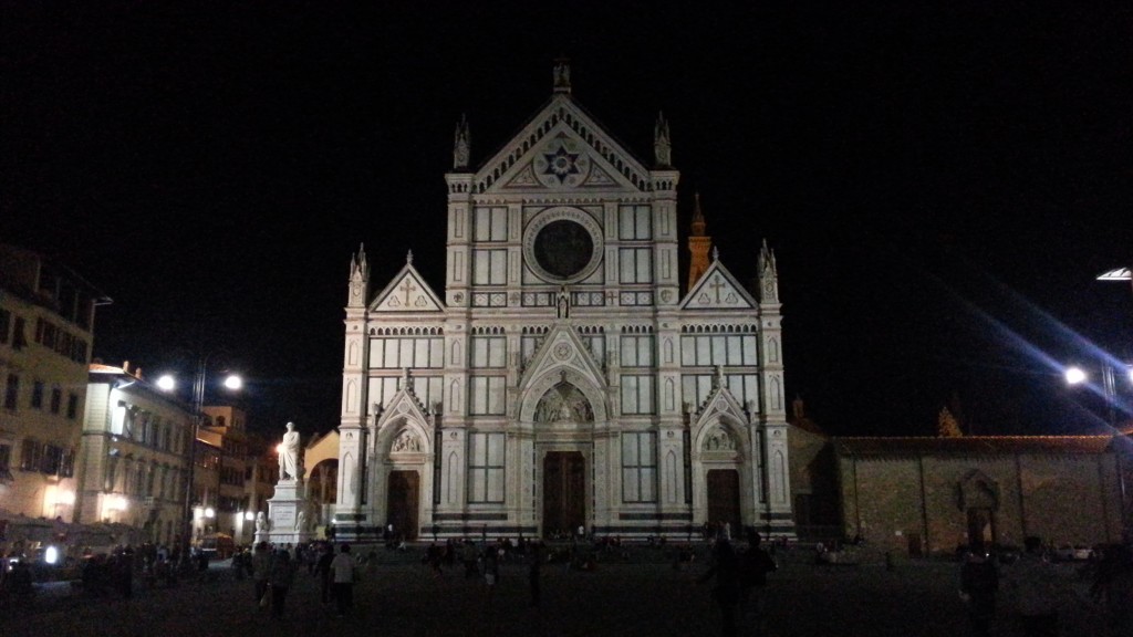 Ночная Флоренция. Базилика Санта-Кроче.