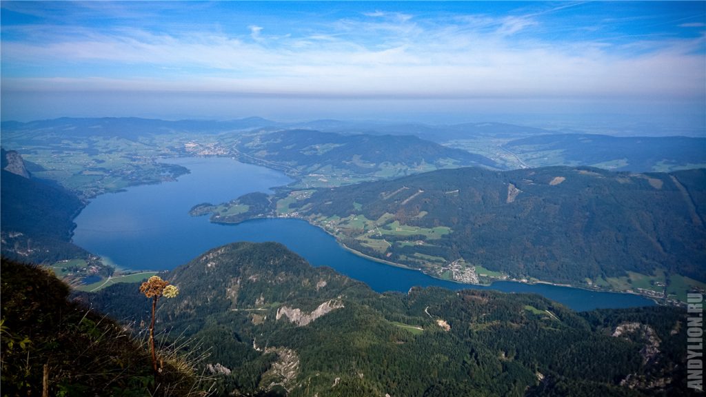 Панорама на озеро Мондзе. Гора Шафберг.